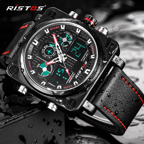 RISTOS Multifunction Stainless Steel Analog Men Sports Watches Male  Chronograph Digital Wristwatch Hombre 9338 | Wish