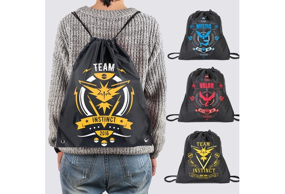 Pokemon Go Team Mystic lnstict Valor Drawstring Backpack Newest Sports Sack Bag Outdoor Sport Shoulder Bag Travel Gym Bag