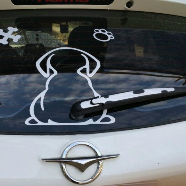 Reflective Originality Cute Dog Back Wipers Car Stickers Car ...