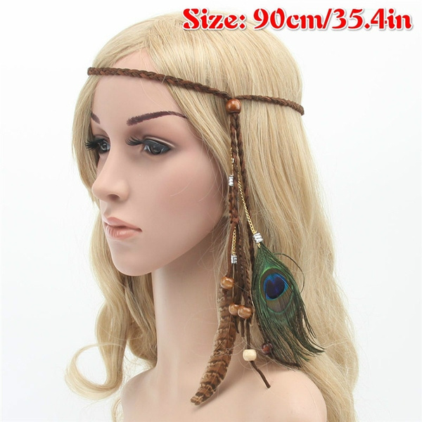 Women's Indian Peacock Feather Headband 