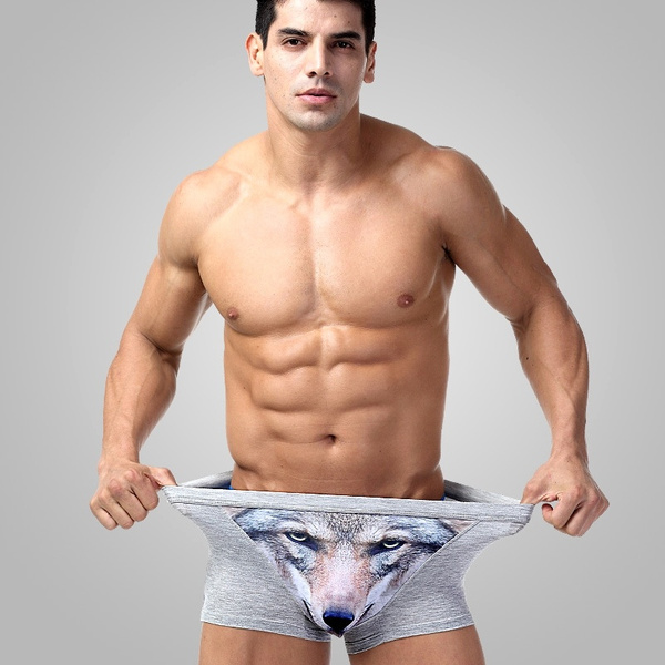 Sexy Men Underwear Fashion 3D Wolf Head Cotton Boxer Briefs Mens Trendy  Charm Male Breathable Panties Underwear | Wish