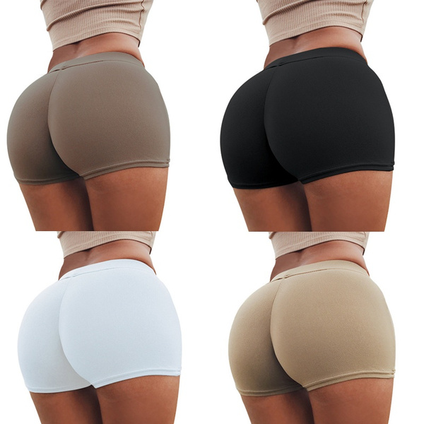Womens Butt lift Boy Shorts with High Waist underwear for Yoga Fitness work  out Panties Summer Sexy Elastic Spandex Shorts Plus Size Pantalones Mujer