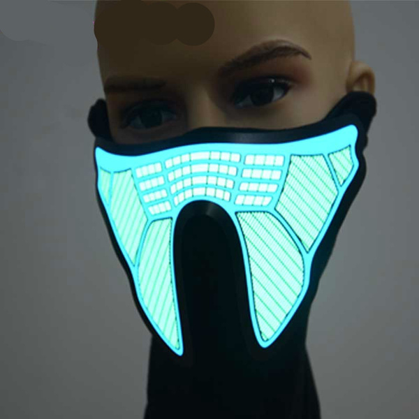 Download Music Sound Activated Holloween Masquerade Led Mask Lower Half Face Mask El Wire Flashing Mask With Sound Controlled Led Wish PSD Mockup Templates