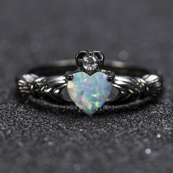 Opal claddagh engagement deals ring