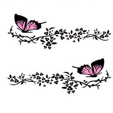 Beautiful, Car Sticker, Flowers, butterfly