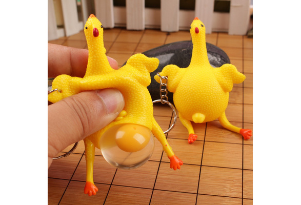 Vent Chicken Whole Egg Laying Hens Crowded Stress Ball Keychain Kids Toys