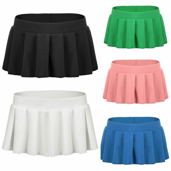 pink and green pleated skirt