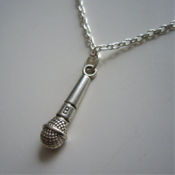 Microphone 2025 charm necklace