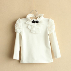 blouse, bowknot, babygirlstshirt, white tops
