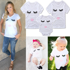 New Mother Daughter Cute Top Tee Summer Short Sleeved T-shirt Family Matching Clothes Mom and Daughter Cartoons Family Clothing