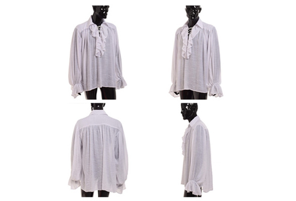 Linen Pirate Poet Prince Renaissance Blouse Victorian Ruffle Shirt for Man  and Woman 