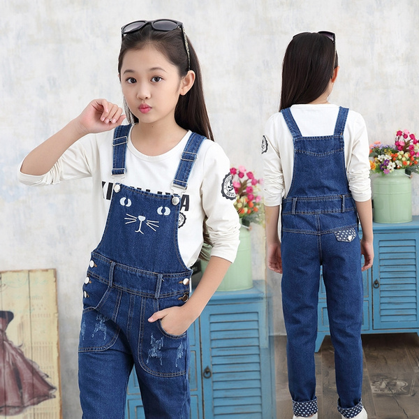 Denim Overalls High Quality Spring Children Clothing Girls Denim