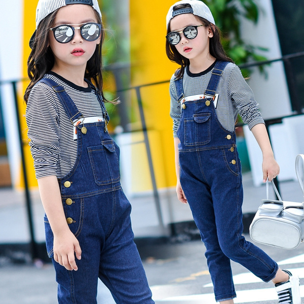 Overalls for Girls Jeans Jumpsuits Autumn Children Pants Girls Denim  Jumpsuit Teenage Kids Trousers for Girls Overalls 4-14 Years