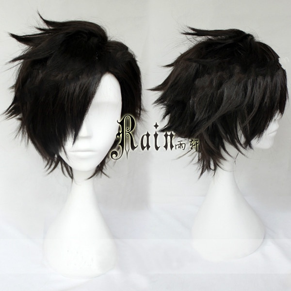 High Quality Short Straight Black Anime Cosplay Wig Synthetic Hair Wigs