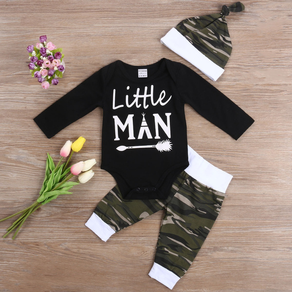 Camo Newborn Baby Boys Tops Romper 