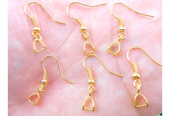Wholesale 50PCS DIY Jewelry Findings 18K Gold plate  Hook Earrings Ear Wires 