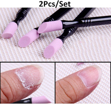 2Pcs/Set Double-end Quartz Nail Cuticle Remover Washable Dead Skin Pusher Trimmer Manicure Nail Art Tool