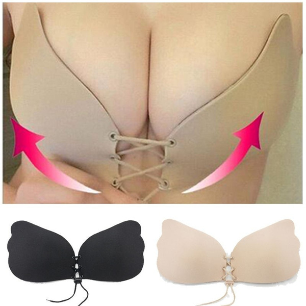 Strapless Backless Bra Silicone Self-adhesive Stick On Gel Push Up Backless  Invi