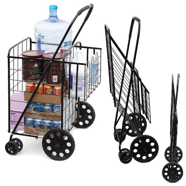 folding shopping basket with wheels