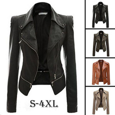 Winter Women Coat Motorcycle Leather Jacket PU Clothes Bootshow