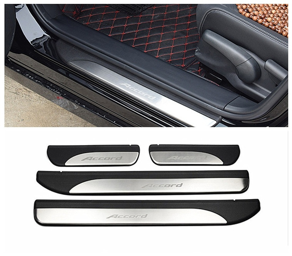 Ormax Brand New Durable Quality Chrome Door Sill Scuff Plate Guard Sills Protector Trim for 2008-2012 Honda Accord 