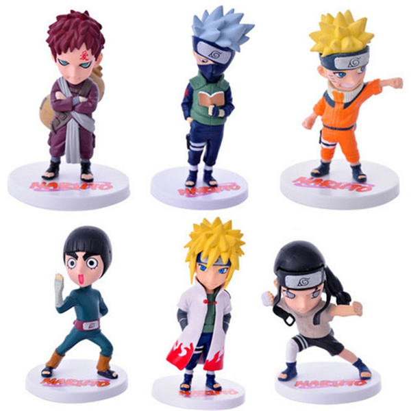 Hot Anime Naruto Set Med 6x Actionfigurer Itachi Sasuke Kakashi Obito Gaara Killer Pvc Modell Dockleksakspresent Till Barn Wish