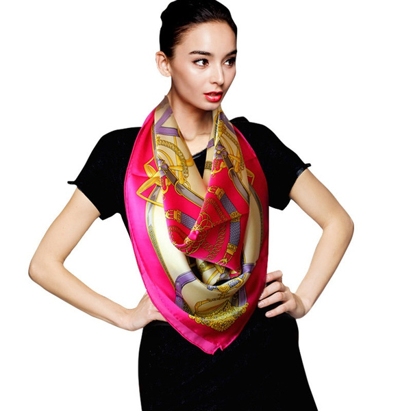 12cm*140cm Women Multifunction Polyester Silk Scarf Elegant Stripes Printed  Casual Satin Small Square Wraps Scarves Shawl - Silk Scarves - AliExpress