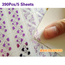 390Pcs/5 Sheets DIY Bronzing Transparent Corner Paper Stickers for Photo Album Frame Decoration Scrapbooking Set