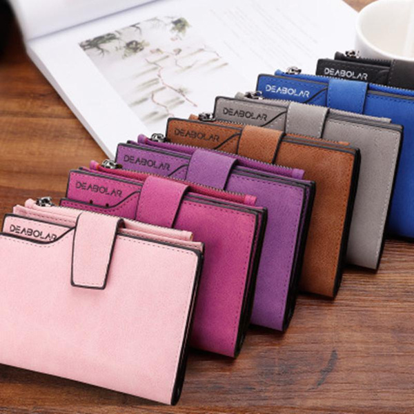 Women Fold Leather Wallets Short Wallet Coin Purse Organizer