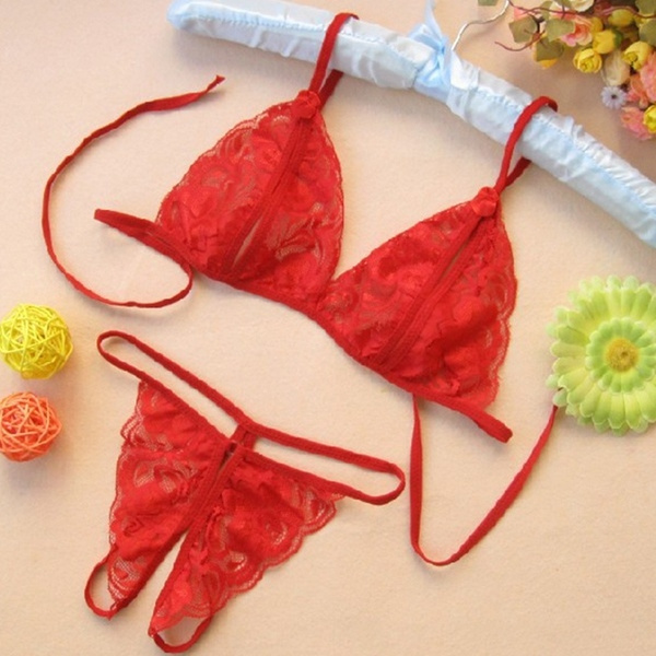 Women Sexy/ Lingerie Babydoll Bra G-String Lace Thong Underwear