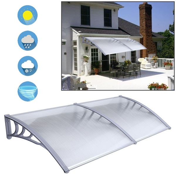 Durable Diy Door Window Canopy Awning Poly Carbonate Patio Cover 7 Sizes Ship From Fr Wish Durable Diy Door Window Canopy Awning, Canopy For Patio Doors