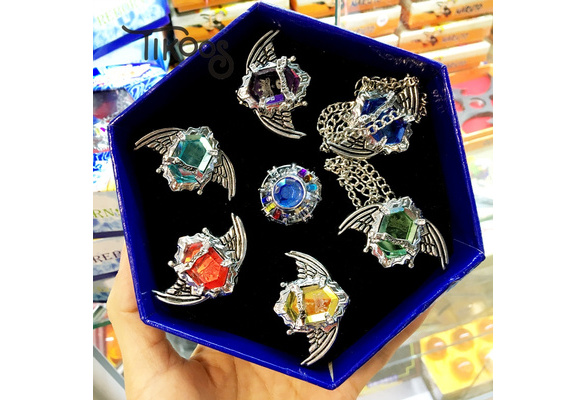 Touirch Anime Jewelry Hitman Reborn Vongola Ring Necklace Cosplay Ring Set