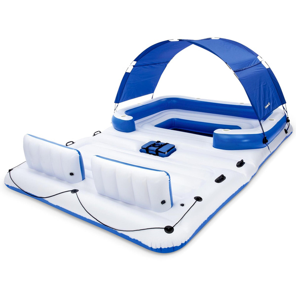 Bestway CoolerZ Tropical Breeze 6 Person Floating Island Pool Lake Raft Lounge