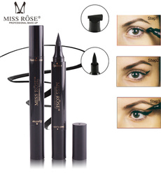 Miss Rose Brand Liquid Eyeliner Pen Quick Dry Eye Liner Waterproof Black Color with Stamp Beauty Eye Makeup Pencil
