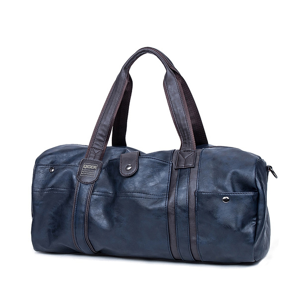 Men Luggage Leather Travel Shoulder Bag Duffle Gym Bags Tote Bag Large Capacity 