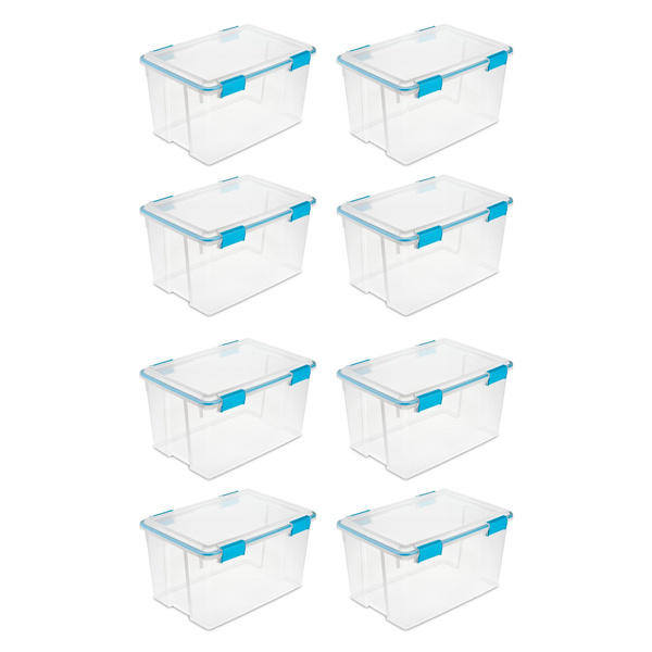 Sterilite 54 Qt Gasket Box, Stackable Storage Bin With Latching