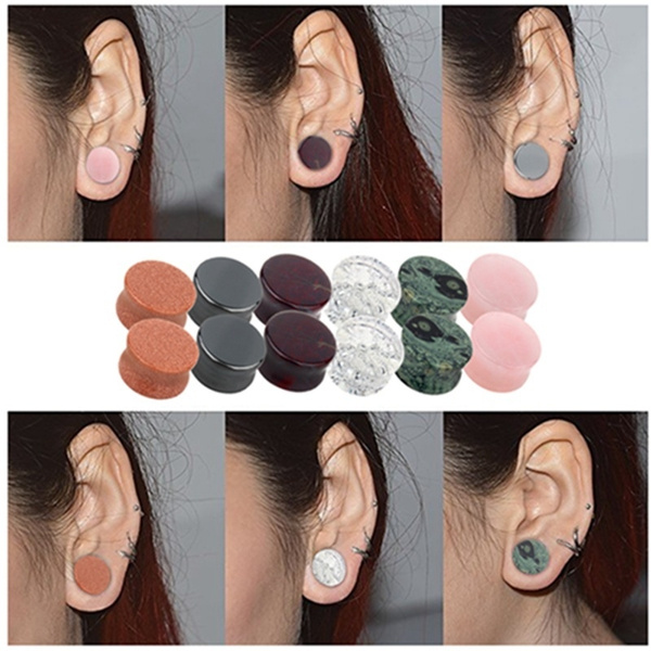 TOPBRIGHT 6 Pairs Mixed Styles Ear Tunnels Gauges Plugs Expander Piercing Gauges for Ear