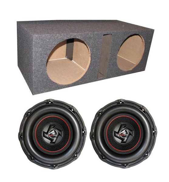 Audiopipe 12" 3000W Car Subwoofer Pair and QPower Dual Vented Sub