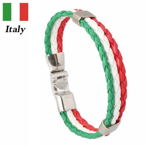 Jewelry Bracelet Italian Flag Bangle Leather for Mens Women Green  White red Width 14 mm Length 215 cm  Amazoncouk Fashion