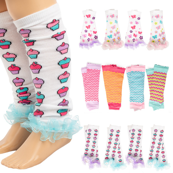 Princess Expressions Baby-Toddler Girls Leg Warmers Patterned Dance Ruffles 4 Pack