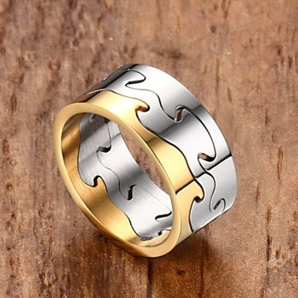 Titanium on sale puzzle ring