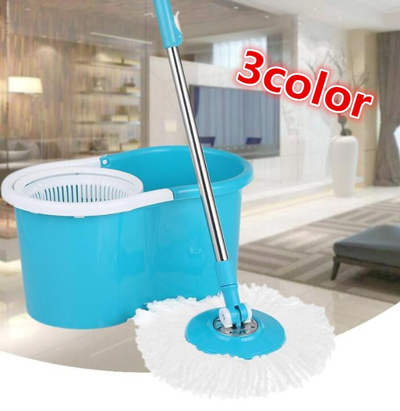 Microfiber Spinning 360° Mop Bucket Rotating Magic Home Cleaning Floor Cleaner 