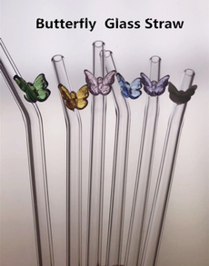 butterfly, glassstraw, harmlessmaterial, straw