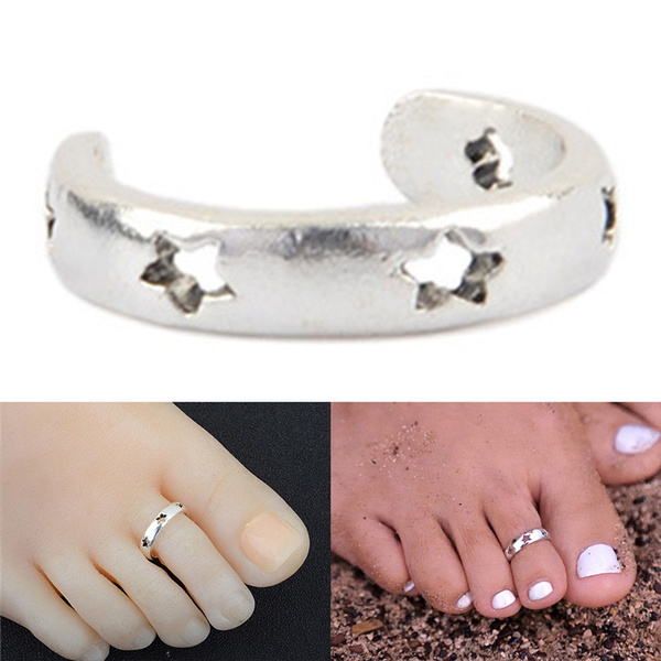 Women Silver Toe Rings Adjustable Foot Beach Feet JewelryToe Knuckle Top Fingers 