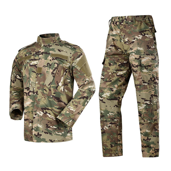 Men's Military Combat Camo Suits Outdoor Airsoft Uniform-Jacket Pant no hat 