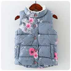 girlsvest, Floral print, Winter, Thickened