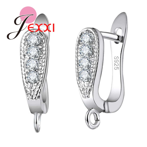 Silver Big Earring Hooks, S925 Silver Earring Hooks for Jewelry