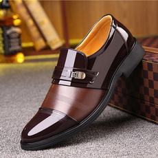 Men's Fashion Flats Pointed-Toe Leather Business Shoes(Black,Brown)