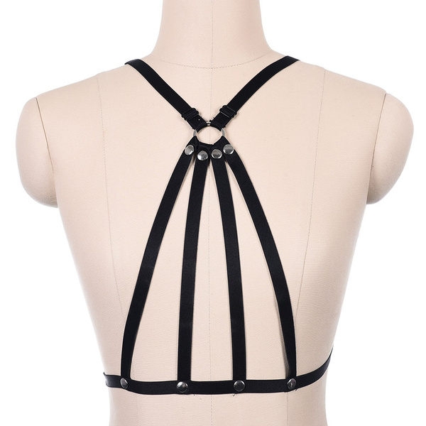 Fashion Body Harness Pastel Goth Garter Belt Gothic Bust Harness Bra