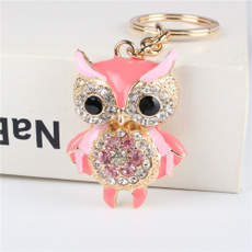 pink, Owl, Key Chain, Keys